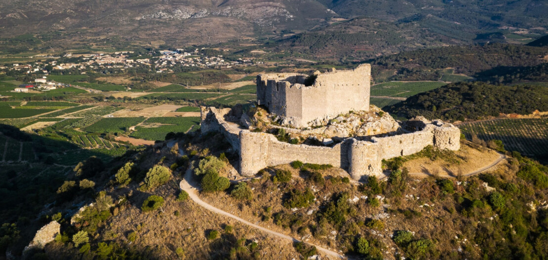 Aguilar, vue actuelle des vestiges du fief d'Olivier de Termes